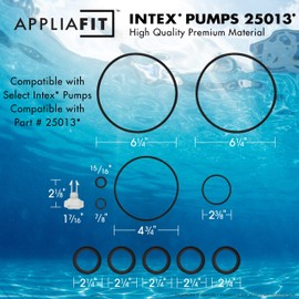 AppliaFit O-Ring Kit Compatible with Intex 25013 for Intex Sand Filter Pumps, Includes Air Release Valves - 1-Pack (12 Pieces)