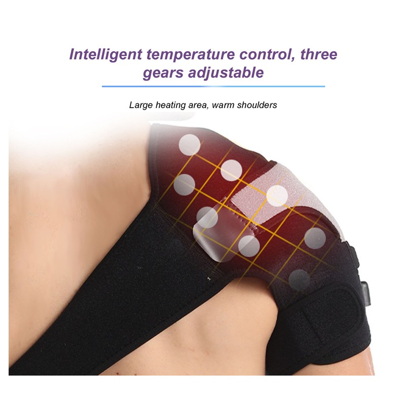 Heated Shoulder Wrap 3 Heat Settings Adjustable Hot Therapy Heated