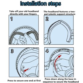 TaiZiChangQin Headband Cushion Replacement Pillow Compatible with Bose QuietComfort (QC) Ultra Wireless Headphones Protein Leather Headband Black