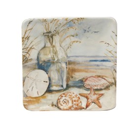 Certified International Coastal Landscape 6" Canape/Luncheon/Appetiser Plates, Assorted Designs, Multicolor, Medium, Set of 4