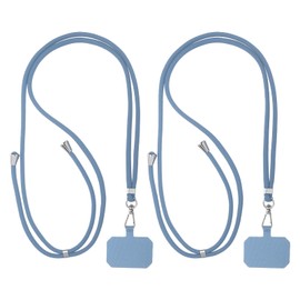 PATIKIL Smart Phone Lanyards, 2 Pack Universal Cell Phone Lanyards Adjustable Phone Strap Crossbody Lanyard Patch with Neck Strap Fits Most Smartphones, Gray-blue