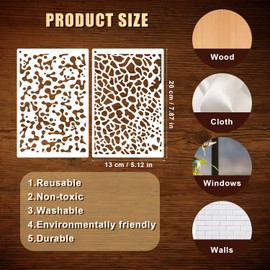 8pcs Stencils for Crafts Reusable, Stencils for Painting Honeycomb Wall Stencil Geometric Crackle Stencils Painting Templates Art Texture Stencils for Art Card Making Canvas DIY Furniture Pape