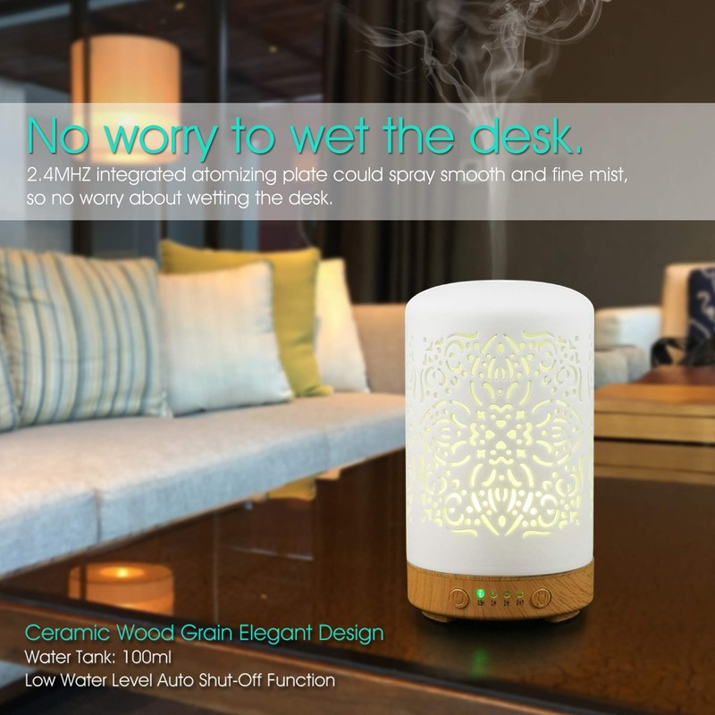Earnest Living Essential Oil Diffuser White Ceramic Diffuser 500 ml