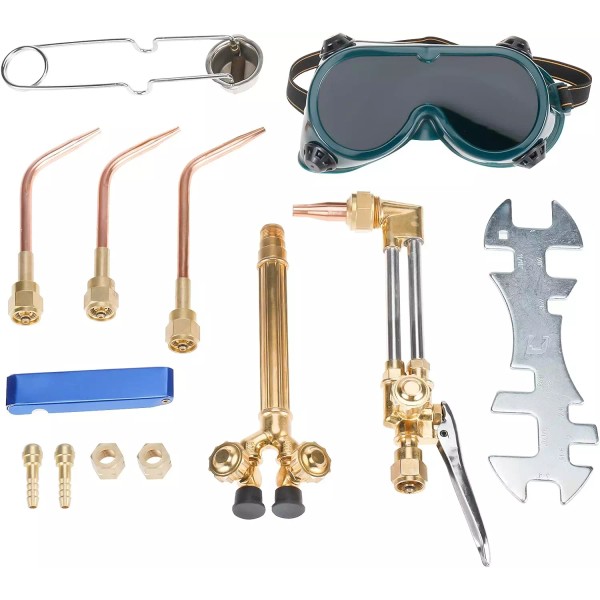 iMeshbean Oxygen &Acetylene Welding Cutting Torch Kit Gas Welder w/Goggles