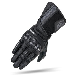 SHIMA STR-2 Motorcycle Gloves for Men - Touchscreen Summer Sports Leather Ventilated Biker Gloves with Main Protector, Palm and Finger Slider, Reinforced Palm (Black Vent, L)