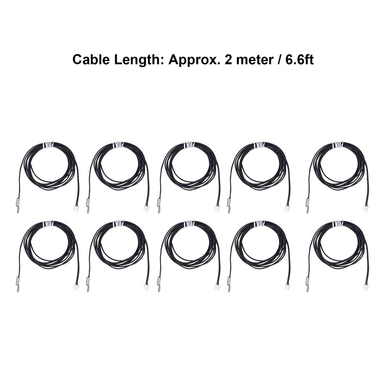 10Pcs Temperature Sensor Probe NTC Thermistor Temp Transducer Cold Pressed