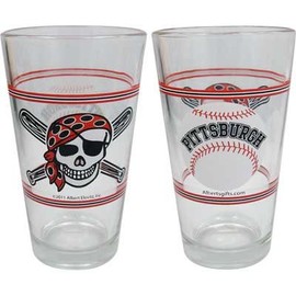 Pittsburgh Baseball Jolly Roger Mixing Glass