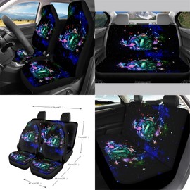 CLOHOMIN Mushroom Car Seat Covers Set of 15 Butterfly Car Seat Protector Steering Wheel Cover Seat Belt Covers Trash Bin Auto Air Vent Holder Rear View Mirror Cover Coasters Key Chain