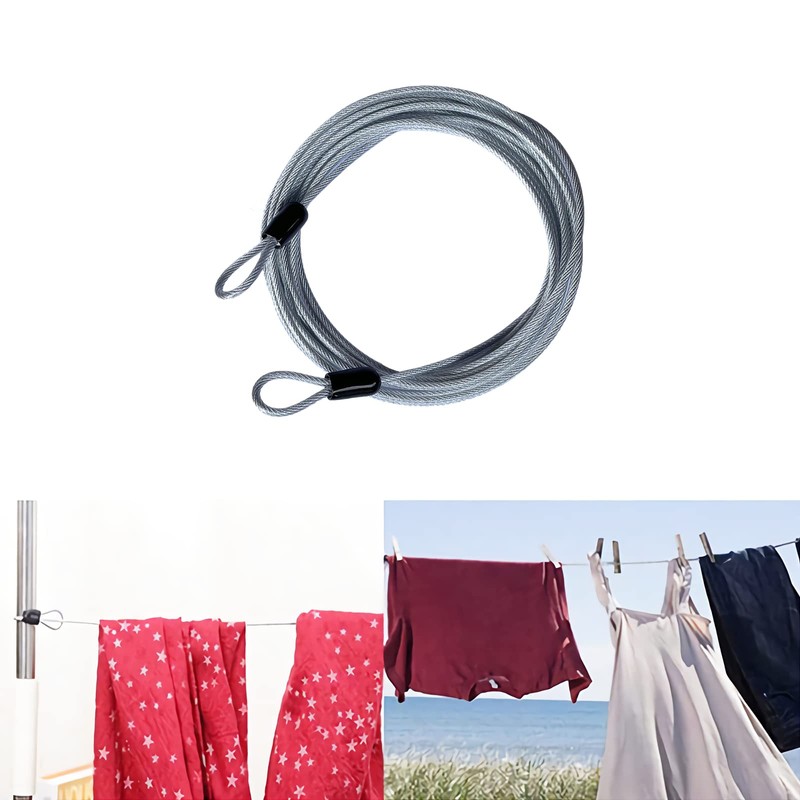 GOMRQING 15FT 3mm Outdoor Travel Long Security Cable Lock,Braided Steel