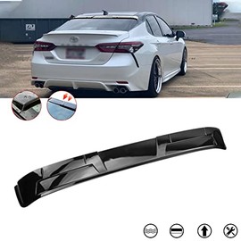 Xotic Tech Rear Window Roof Spoiler Windshield Visor, Glossy Black, Compatible with Toyota Camry 2018-2022