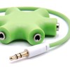 vhbw Audio Splitter 5-Way Jack Splitter AUX Green Compatible with