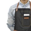 DingSay Trendy Denim Chef Apron with Pockets, Mens Womens Professional