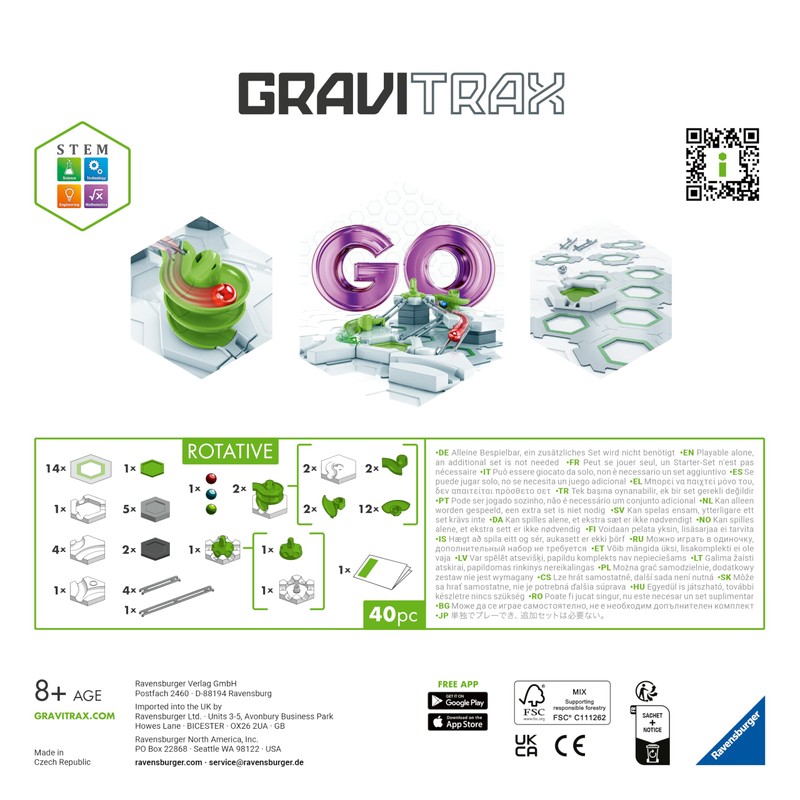 Ravensburger GraviTrax GO Rotative - Small GraviTrax Starter Set for