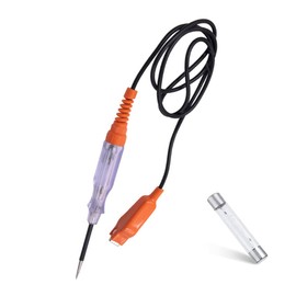 Car Circuit Tester, Baceyong 6-24V with Extended Test Leads and Point Drill, 2-Color LED Car Test Lamp for Car Fuses 100cm Orange Cable