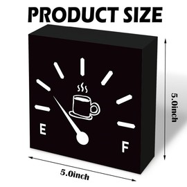 Rustic Coffee Decor, Farmhouse Decor for Shelf, Modern Coffees Bar Decoration, Wall Decoration Art, Coffees Time Sign, Desktop Decorative for Home Office, Coffee Wooden Box Signs 5.7x5.7 inches