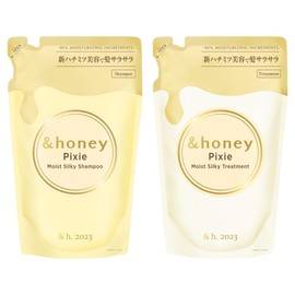 & Honey Pixie Moist Silky Refill Pair Set (Shampoo Refill 11.8 fl oz (350 ml) / Treatment Refill 12.8 oz (350 g)