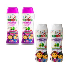 KANICA Kit 2 (2 Shampoo Paraben Free with Aloe Vera and Avocado 13.5 fl oz) (2 Conditioner Paraben Free with Aloe Vera and Avocado 13.5 fl oz)