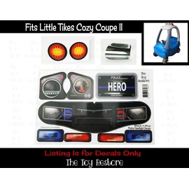 Replacement Decals Stickers Fits Little Tikes Cozy Coupe II Car Toy Black Badge