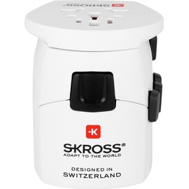 SKROSS Pro World Travel - Adaptador de Viaje con enchufes a Tierra