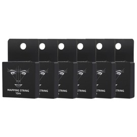XIAOYU 10M Professional Brow Mapping String, Pre-Inked Mapping String, Eyebrow Mapping Thread for Microblading, Tattoo Brow Marker Measuring Tool, 6 Pack, Black Box, White Ink