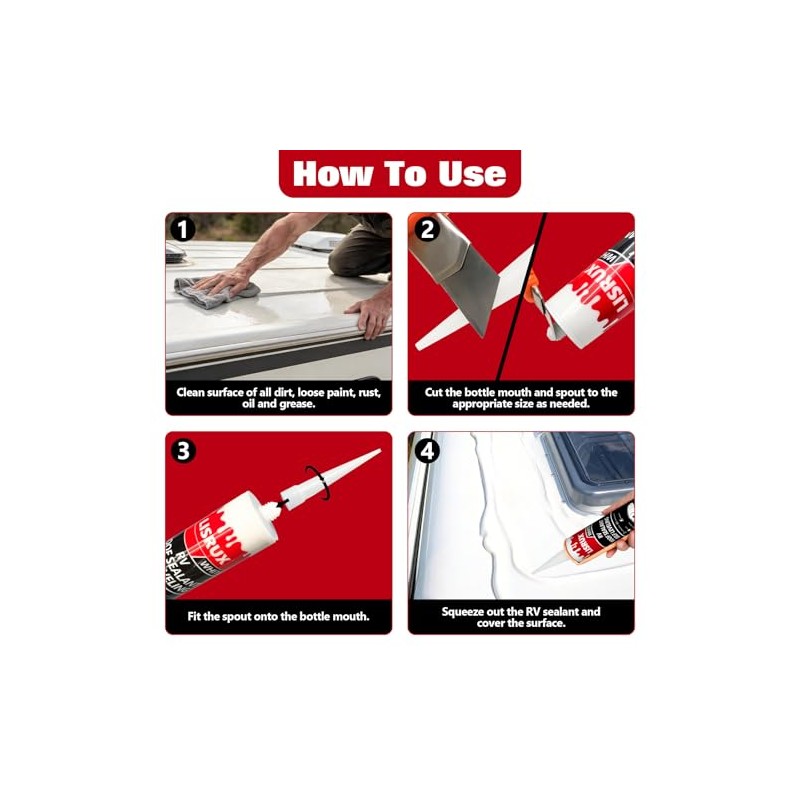 12 Pack RV Roof Sealant - Self-Leveling Waterproof Caulk for