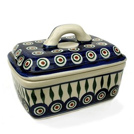 Bunzlauer Keramik Butter Box (Peacock Eye)