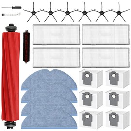 24 Pack Replacement Accessories for Roborock S7 MaxV Ultra / S7 Pro Ultra Robot Vacuum Cleaner, 1 Main Brush, 1 Self-Cleaning Brush, 4 HEPA Filters, 4 Mop Pads, 6 Side Brushes, 6 Dust Bags, 2 Tools