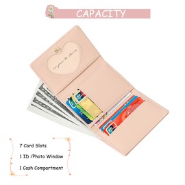 LZSXDWXY Girls Women Purse Tri-Fold Flowers Purse Cash Pocket Flowers Print Card Holder Coin Purse with ID Window Elegant Youth and Cute, D-pink, Standard size, Contemporary