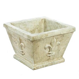 Solid Rock Stoneworks Fleur Planter- 10" Tall x 14" d- Buff
