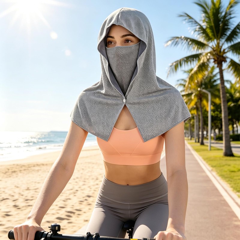 Wangqiuqiu Cooling Hoodie Towel 3 Pack, Quick Dry Sun Protection