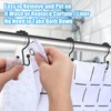 Shower Curtain Hooks,Double Sided Black Shower Curtain Hooks Rust Proof,Set