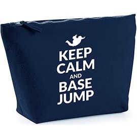 Hippowarehouse Keep calm and base jump printed make up cosmetic wash bag 18x19x9cm