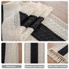 duduta Black Macrame Table Runner 12 x 36 inch, Farmhouse