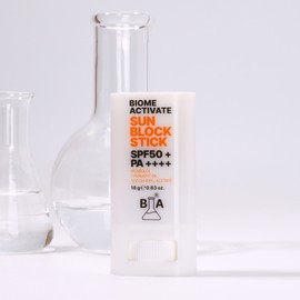 BiomeActivate [Ba liquid] [2 bundles] Sunblock stick [18g] Soft feeling, non-greasy sun stick Vitamin E Tocopherol BISABOLOL Wrinkle whitening UV protection triple functional sunscreen / [바액] [2개묶음] 선블록 스틱 [18g] 보송한 사용감 번들거림없는 선스틱 비타민E 토코페롤 BISABOLOL 주름 