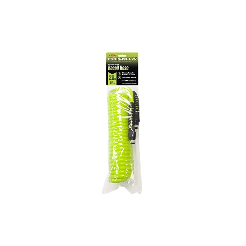 Flexzilla Polyurethane Recoil Air Hose, 1/4 in. x 25 ft.,