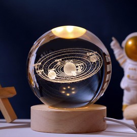 Kertari 2.4 inches (60 mm) Crystal Ball, Solar System, Model, 3D Space Glass, Globe, Interior, Miscellaneous Goods, Stylish, Figurine, Healing, Birthday, Christmas, Valentine's Day, Gift, Popular for