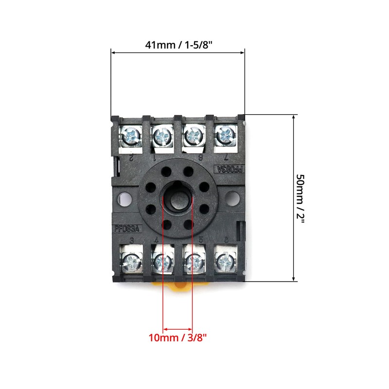 QWORK 8 Pins Relay Socket, 4 Pack 600 V 10