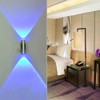 HOKY Double-Headed LED Light Bedroom Blue Aluminum Wall Lamp Home
