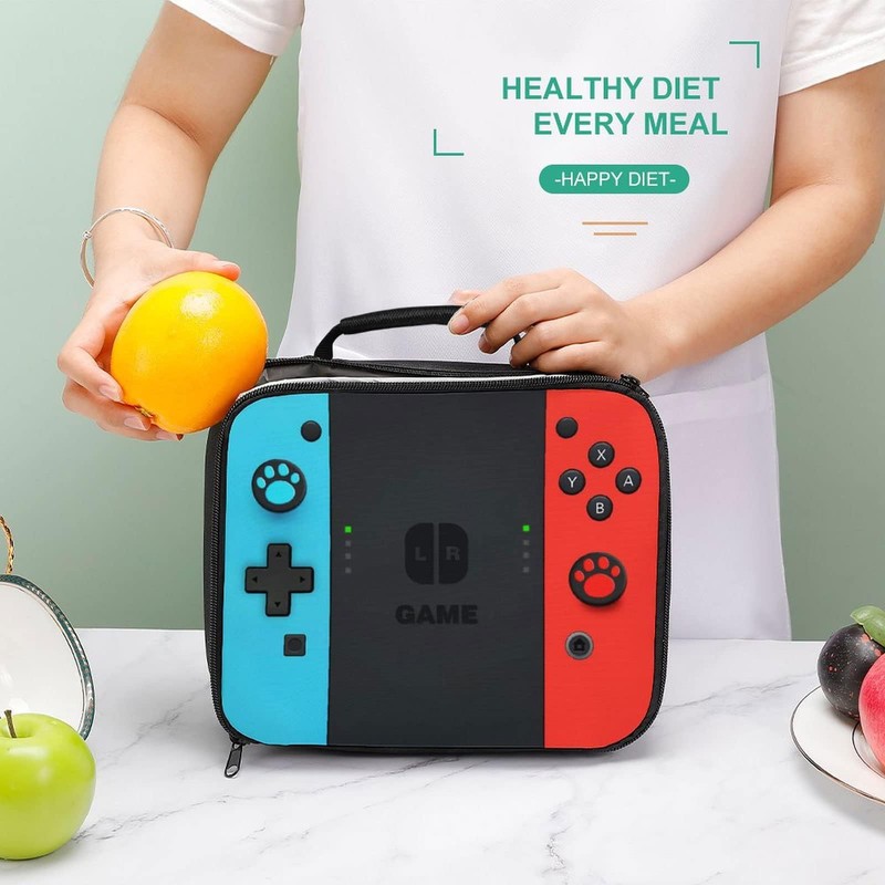 JIRAIKEI Insulated Lunch Box for Boys Girls, Game Lunch Bag