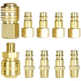 10 pcs Euro Air Line Connectors 1/4 "BSP Airline Fittings for Hoses Coupling Plug Air line Hose Compressor Fitting Couplings Air Hose