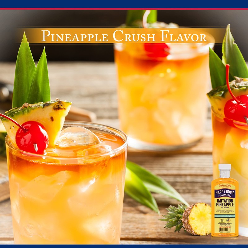 Happy Home Imitation Pineapple Flavoring, Certified Kosher, 7 oz.