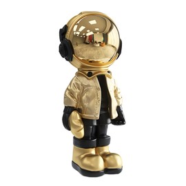 Dosker Small Astronaut Statues Mini Spaceman Sculpture Polyresin Arts Gifts Gold Figurine Ornament Room Decor for Men,Home and Desktop Accessories Tabletop Decoration, Living Room, Office, Bookshelf