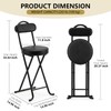 Gluck Plants Folding Bar Stool,Portable High Counter Foldable Stool Chair