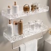 Acrylic Bathroom Shelves Light Luxury Modern Clear Stone Pattern Punch