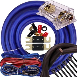 Complete Gravity Elite 0 Gauge Amp Kit Amplifier Install Wiring 0 Ga Wire 5000W to 8000W - Ultra Soft Wire - S3 Kit Blue - for Installer and DIY Hobbyist - Perfect for Car/Truck/Motorcycle/RV/ATV