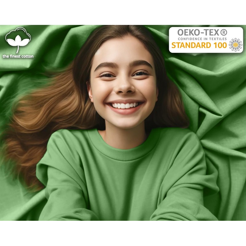 Sesto Senso Fitted Sheet 140 x 200 cm Dark Green