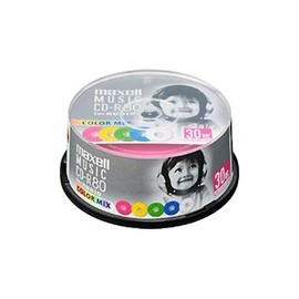 Maxell Music CD-R with "Color Mix" 80 Minutes (30 Sheets Spindle) cdra80mix. 30SP