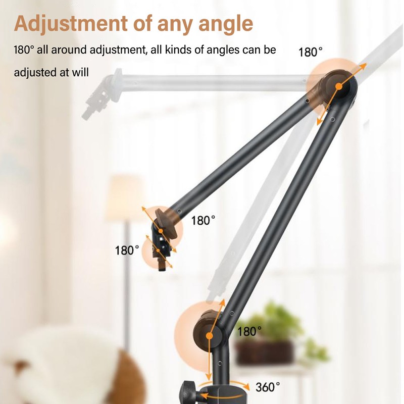 Microphone Arm Stand 180 Degree Adjustable Stable Durable Carbon Steel