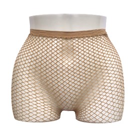 EVERYTHING CROPOVER Skintone Gold Glitter Fishnet Stockings | Carnival Tights for Black and Brown Skin Women | One Size Suntan Medium Weft