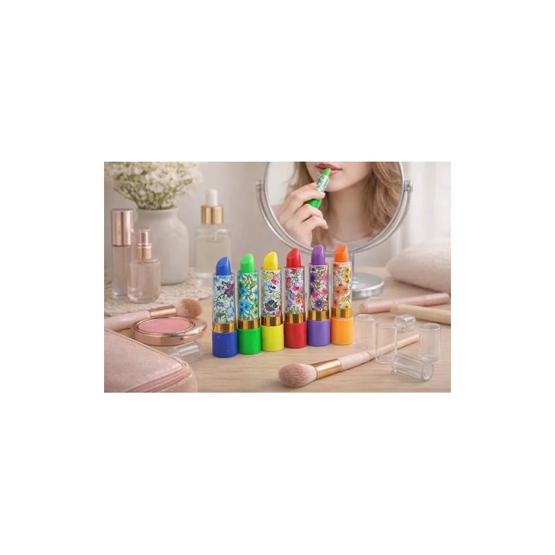 Pack 6pz De Labial Mágico Floral Para Labios Con Aroma